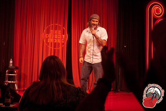 Rocking the mic at The Comedy Store in Hollywood Rocking the mic at The Comedy Store in Hollywood